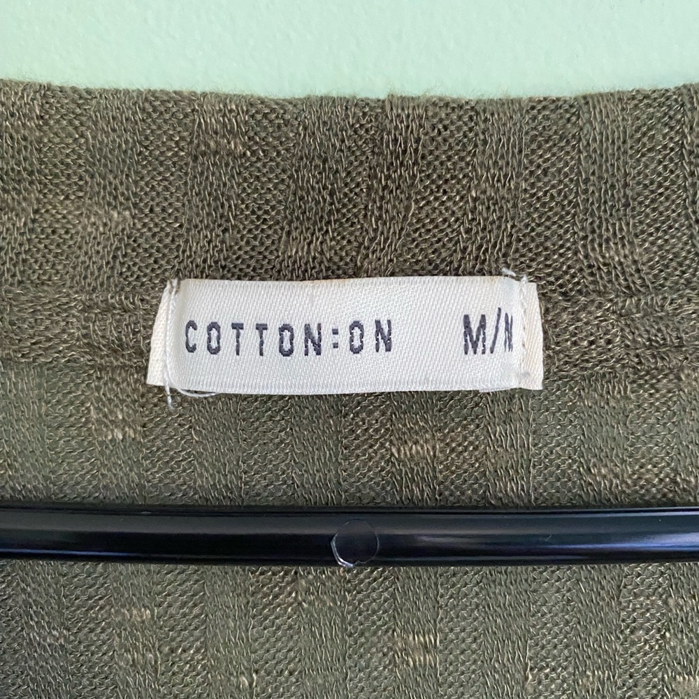 Cotton On Button Front Green Top Size Medium - Picture 5 of 6
